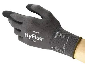 Ansell HyFlex 11-840 Nitrile-Coated Work Gloves - Size 9