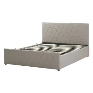 Faux Leather EU Double Size Ottoman Bed Taupe ROCHEFORT