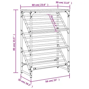 Shoe Rack Black 60x30x85 cm Engineered Wood