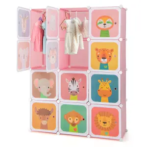 Costway 12-Cube Baby Closet Dresser Portable Kids Wardrobe Children's Storage Organizer