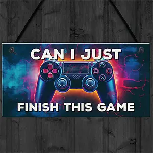 Red Ocean Neon Can I Just Finish This Game Hanging Gaming Sign For Boys Bedroom Sign Man Cave Sign Son Brother Dad Boys Gift