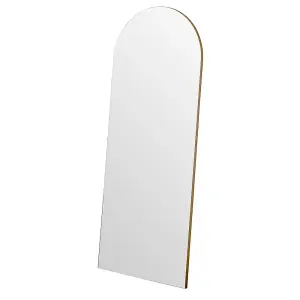 Yearn Minimal large Floor Arch Mirror Gold 150x60cm