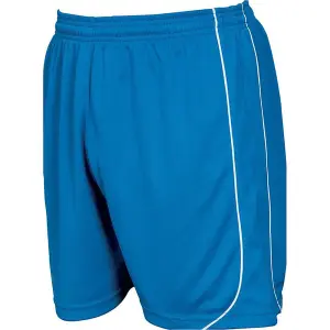 XL ADULT Elastic Waist Football Gym Training Shorts - Plain BLUE/WHITE 42-44"