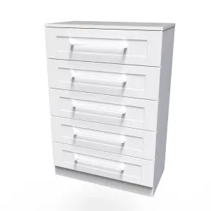 Ripon 5 Drawer Chest in White Ash (Ready Assembled)