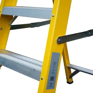 1.1m FIBREGLASS Swingback Step Ladders 6 Tread Professional Lightweight Steps