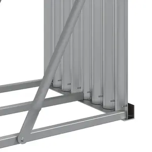 Log Holder Light Grey 180x45x100 cm Galvanised Steel