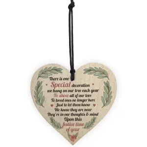 Red Ocean Memorial Plaque Decoration Mum Dad Nan Memorial Gift Wooden Heart In Memory Christmas Plaque