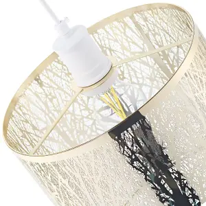 Unique and Beautiful Brushed Gold Metal Forest Design Ceiling Pendant Shade