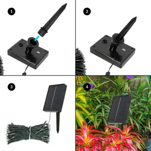 Black Low Voltage Solar Powered Integrated LED Pathway Lights