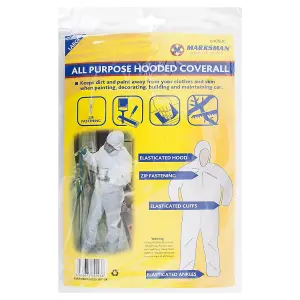 New Large All Purpose Safety Hooded Painters Coverall Boiler Suit Protective Diy