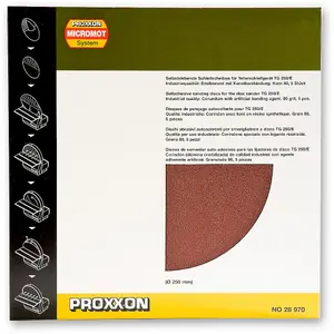 Proxxon Self Adhesive Sanding Disc 250mm - 320grit (Pkt 5)