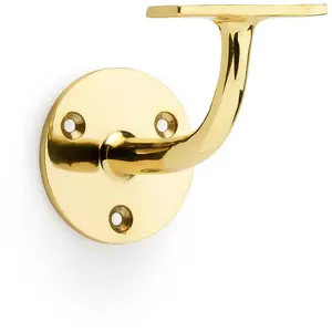 Heavy Duty Stair Handrail Bannister Bracket Arm Polished Brass 82mm Proj Holder