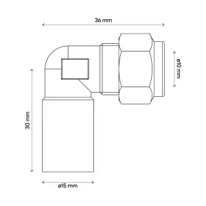 Flomasta Compression Valve tail 15mm 10mm