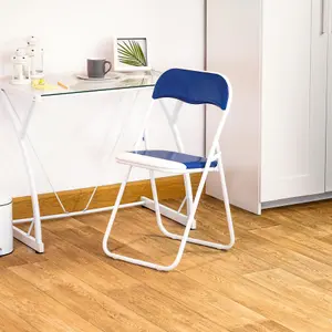 Harbour Housewares - Coloured Padded Folding Chairs - Blue - Pack of 6