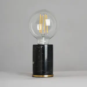 Litecraft Marble Black Modern Table Lamp