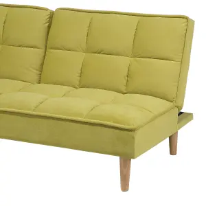 Beliani Traditional Sofa Bed SILJAN Olive Green