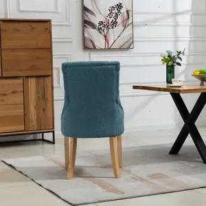 Ravenna Fabric Dining Chairs - Set of 2 - Teal