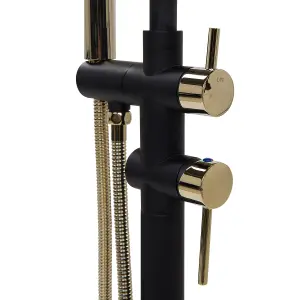 Freestanding Bathtub Faucet TUGELA Black-Gold