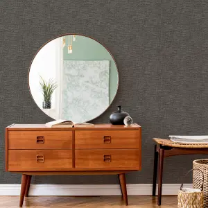 Boutique Luxury Brown Metallic effect Textured Wallpaper Sample