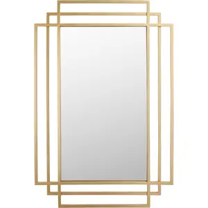 Iron Rectangle Wall Mirror Gold