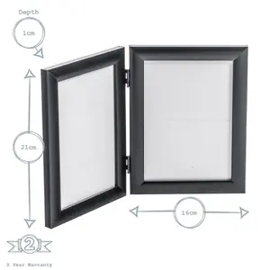 Nicola Spring - Folding 2 Photo Frames - 5 x 7" - Pack of 2