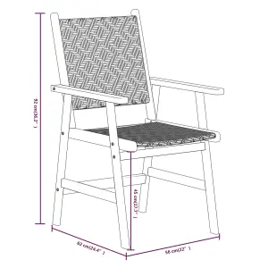 5 Piece Garden Dining Set Solid Acacia Wood