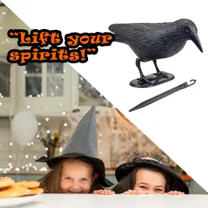 Halloween Black Crow Decoration with Ground Spike Trick or Treat Party  Black