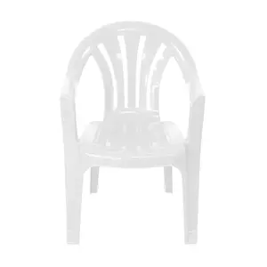 simpa Solana White Plastic Garden Chairs - Set of 4