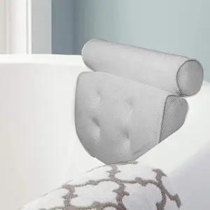 Bath Pillow Spa with Head, Neck, Shoulder and Back Support, Non-Slip, Extra Thick, Soft and Large for Great Comfort and Relaxation