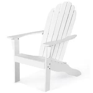 Costway Adirondack Chair Acacia Wood Adirondack Lounger Chair w/ Slatted Seating