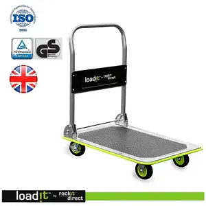 LoadIt 150kg Folding Foldable Flatbed Platform Trolley, Hand Truck, Moving Trolley on Wheels, Heavy Duty, ISO 9001 & TUV GS