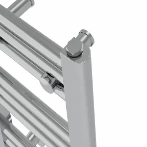 Right Radiators Prefilled Thermostatic Electric Heated Towel Rail Straight Ladder Warmer Rads - Chrome 800x500 mm