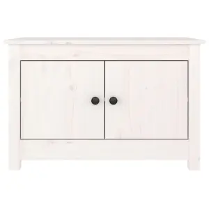 Shoe Cabinet White 70x38x45.5 cm Solid Wood Pine