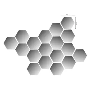 Walplus Hexagonal Mirror Sticker Wall Sticker Bedroom Home Decorations