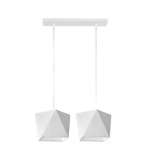 Luminosa Adamant Straight Bar Pendant Ceiling Light White 50cm