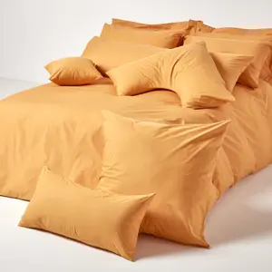 Homescapes Mustard Yellow Continental Pillowcase Egyptian Cotton 200 TC, 80 x 80cm