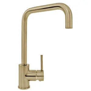 Astini Enzo Brushed Stainless Steel Gold Single Lever Kitchen Sink Mixer Tap HK125