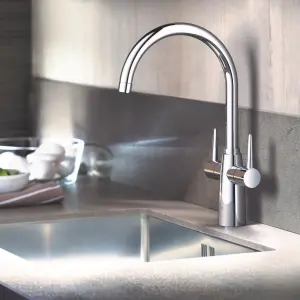 Grohe Ambi Chrome-plated Kitchen Twin lever Tap