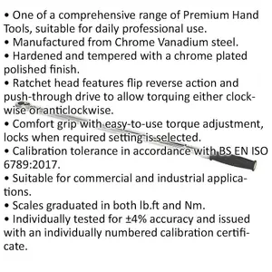 Premium Micrometer Torque Wrench 237 to 983Nm with 1/2" Drive