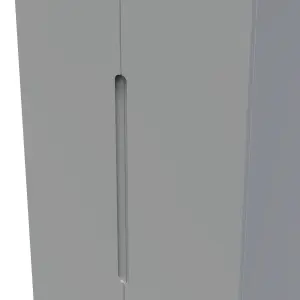 Milan Ready assembled Modern Grey 2 Drawer Tall Double Wardrobe (H)1970mm (W)770mm (D)530mm