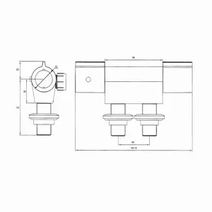 ENKI Haven T25 Chrome Caravan Boat Shower Exposed Thermostatic Mixer Valve 45mm