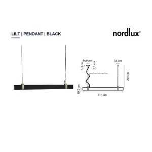 Nordlux Lilt Indoor Dining Kitchen Metal Pendant Ceiling Light in Black (Diam) 11.5cm