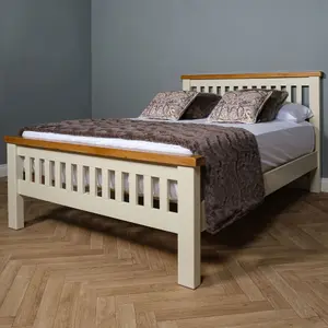 Elm home And Garden Painted Cream/Off White 4'6 Double And 5ft king Size Bed Frame