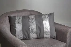 Premier Housewares Grey and Silver Cushion