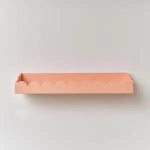 Melody Maison Peach Scalloped Wall Storage Shelf - 61cm