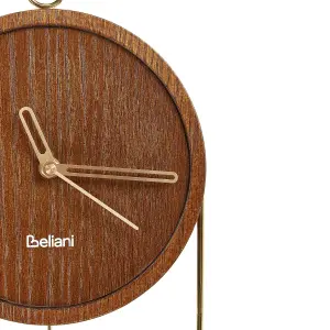 Beliani Retro Wall Clock SIERRE Dark Wood