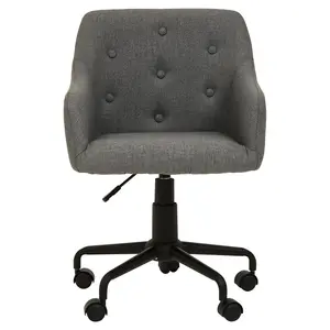 Interiors by Premier Brent Tufted Grey And Black Home Office Chair