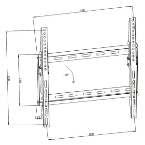 Television Bracket - 26 -75 inch screens, tiltable, width-adjustable TV wall mount - black