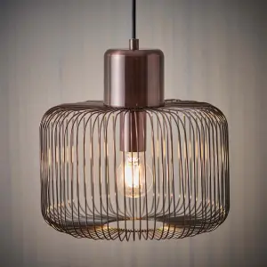 Anson Lighting Leone single pendant in antique copper finish