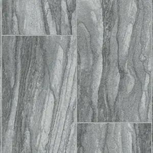 Grey Modern Marble Effect Anti-Slip Vinyl Flooring For Kitchen, Bathroom, 2.6mm Thick Vinyl Sheet-3m(9'9") X 2m(6'6")-6m²